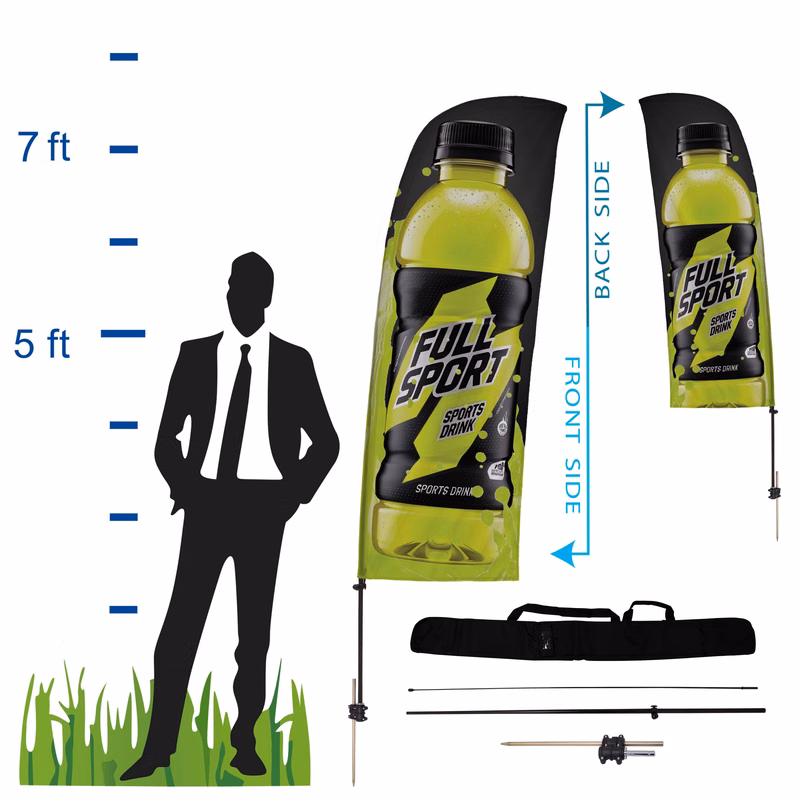 7.5 ft. Straight Advertising Flag Kit 1 (Single Sided)