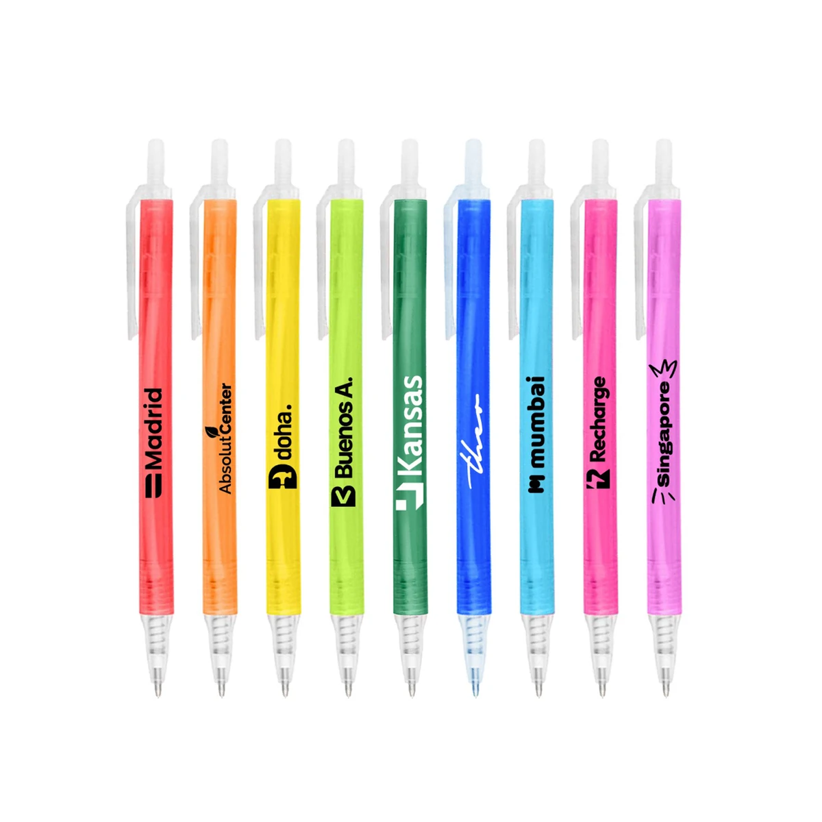 Amber Frosted Translucent Stick Click Pen 1