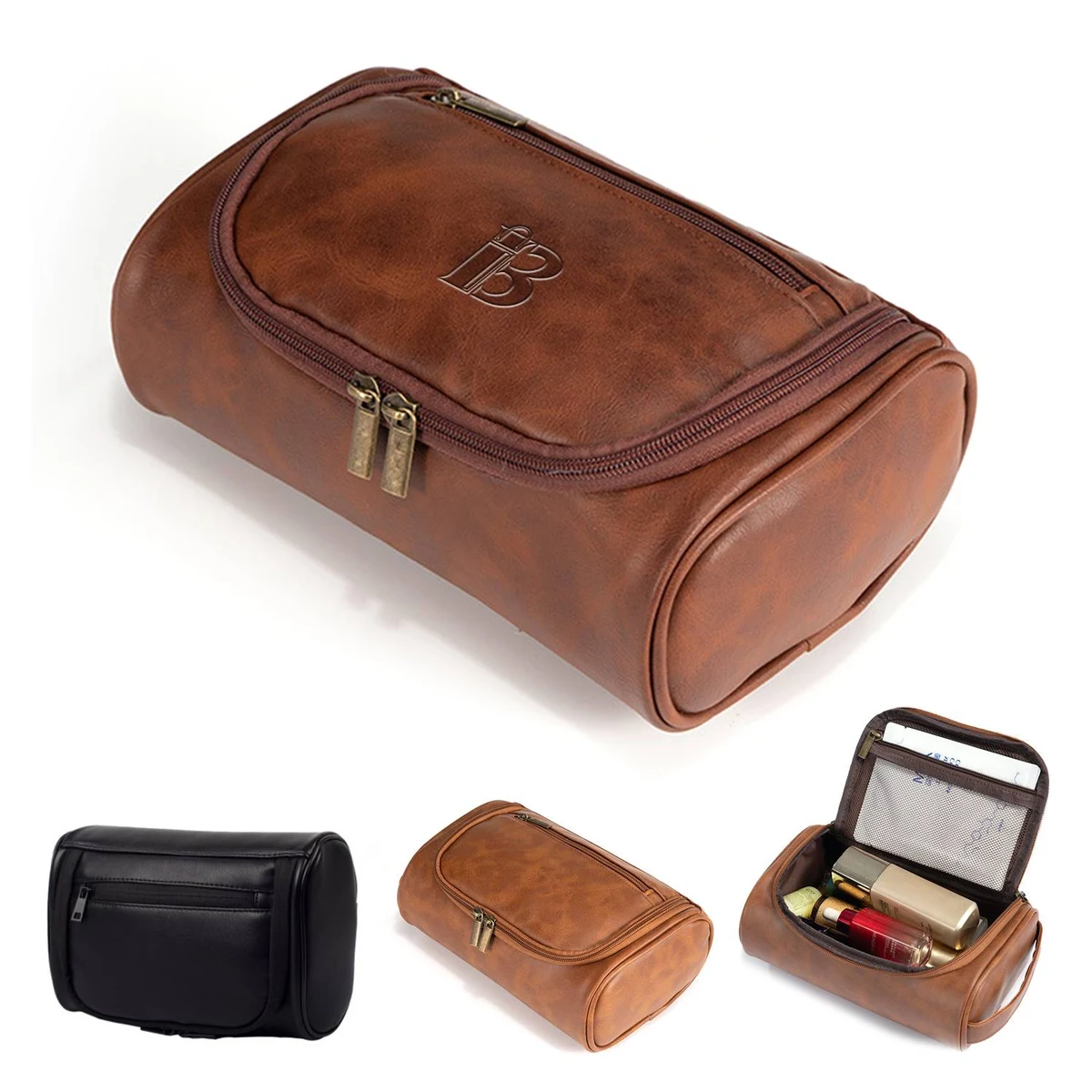 New Portable Pu Leather Makeup Bag Retro 1