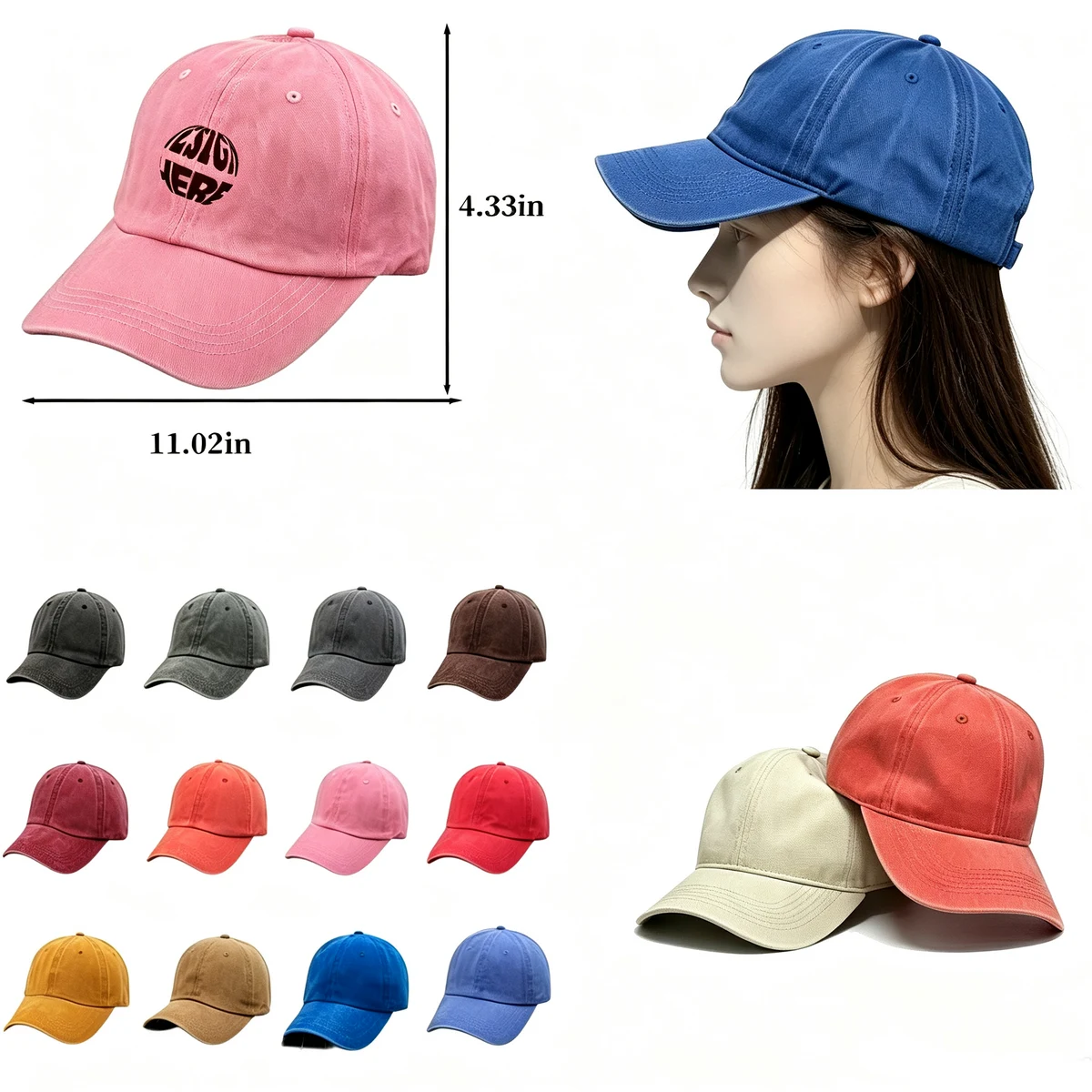 Retro Washed Distressed Baseball Cap 1
