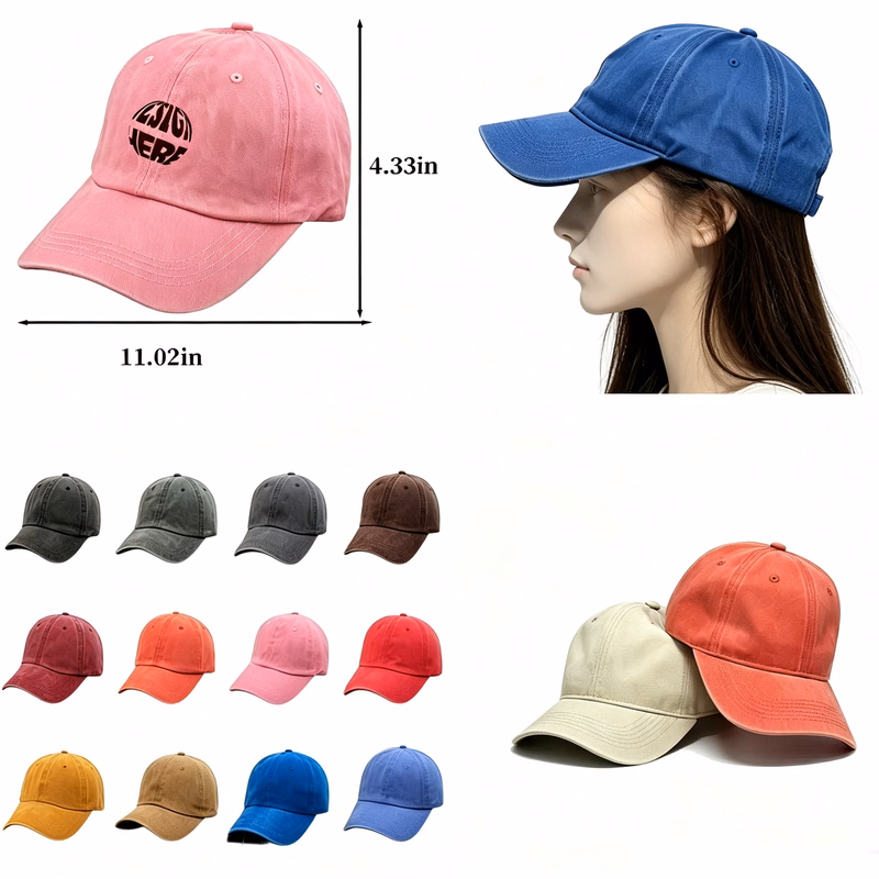 Retro Washed Distressed Baseball Cap