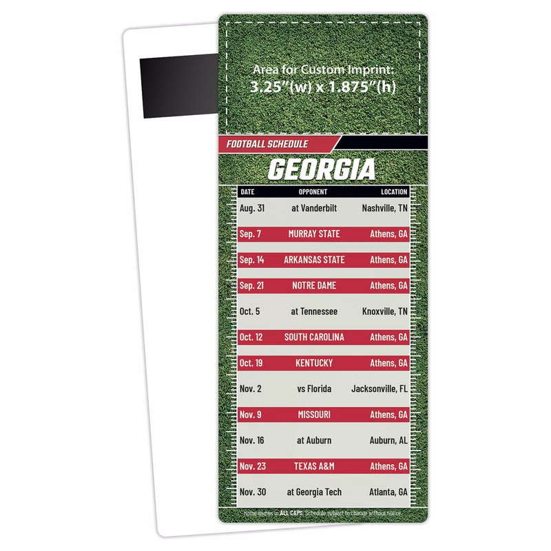 Football Schedule Laminated Card/Postcard with Magnet Strip 3.5x8.5 - 14 pt.