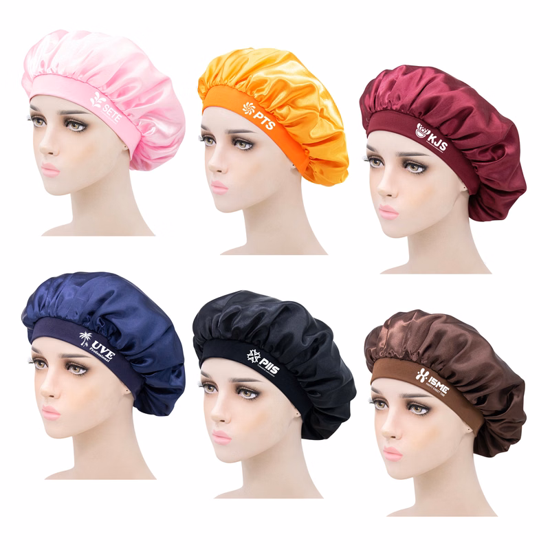 Satin Elastic Sleeping Hair Bonnet Cap