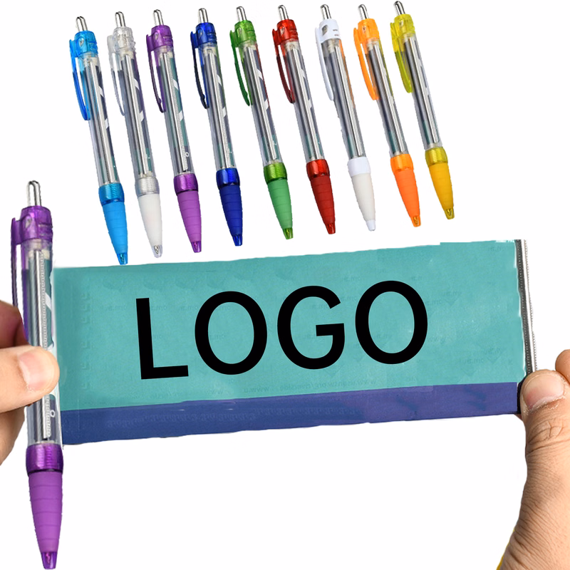 Advertising Custom Logo Printing Plastic Pull Out Banner Pen