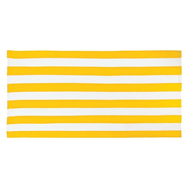 Cabana Stripe Microfiber Beach Towels - Yellow 30' x 60" 1