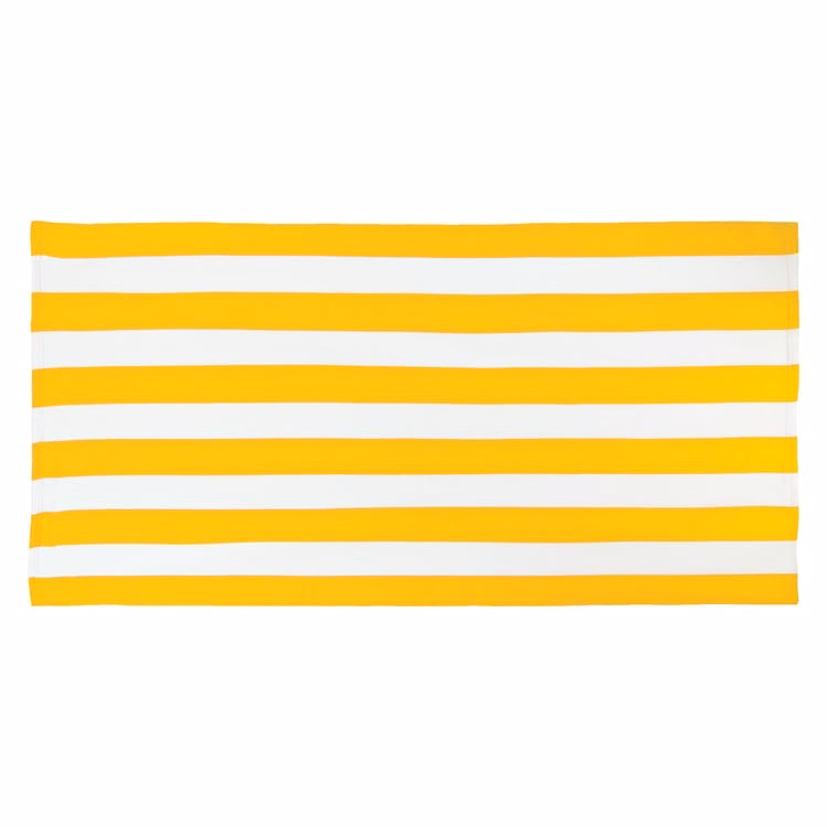 Cabana Stripe Microfiber Beach Towels - Yellow 30' x 60"