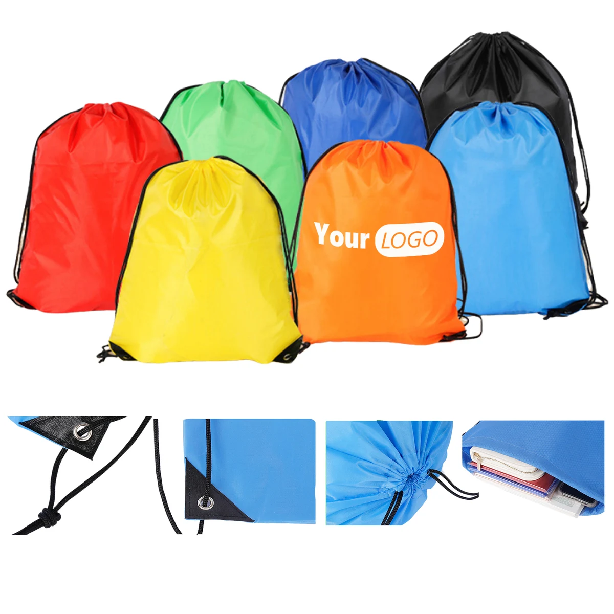 210D Polyester Drawstring Bag 16" x 13" 1