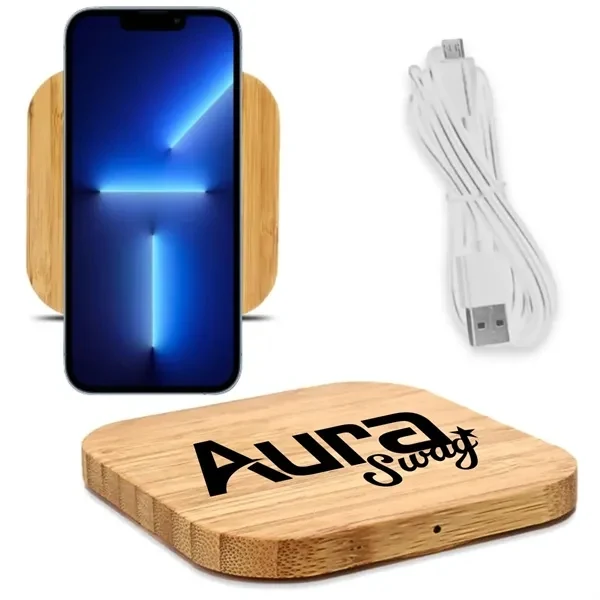 Custom Eco-Friendly Bamboo Wireless Charger Pad — Sustainable Desk Charging Station 1