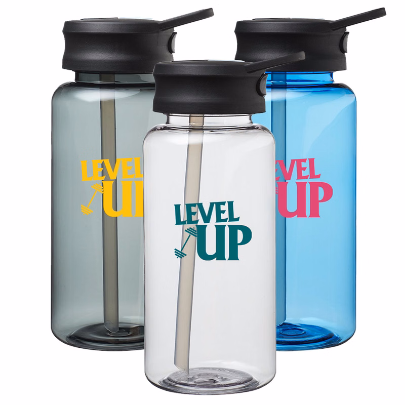 34 oz. Plastic Sports Water Bottle with Spout Lid