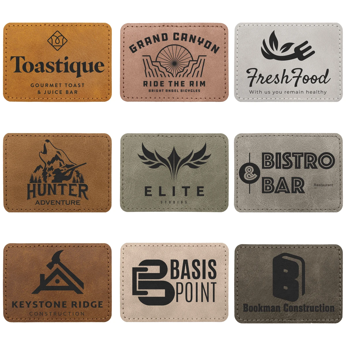 3½" x 2½" Creekside Collection Leatherette Rectangular Patch with Adhesive 1