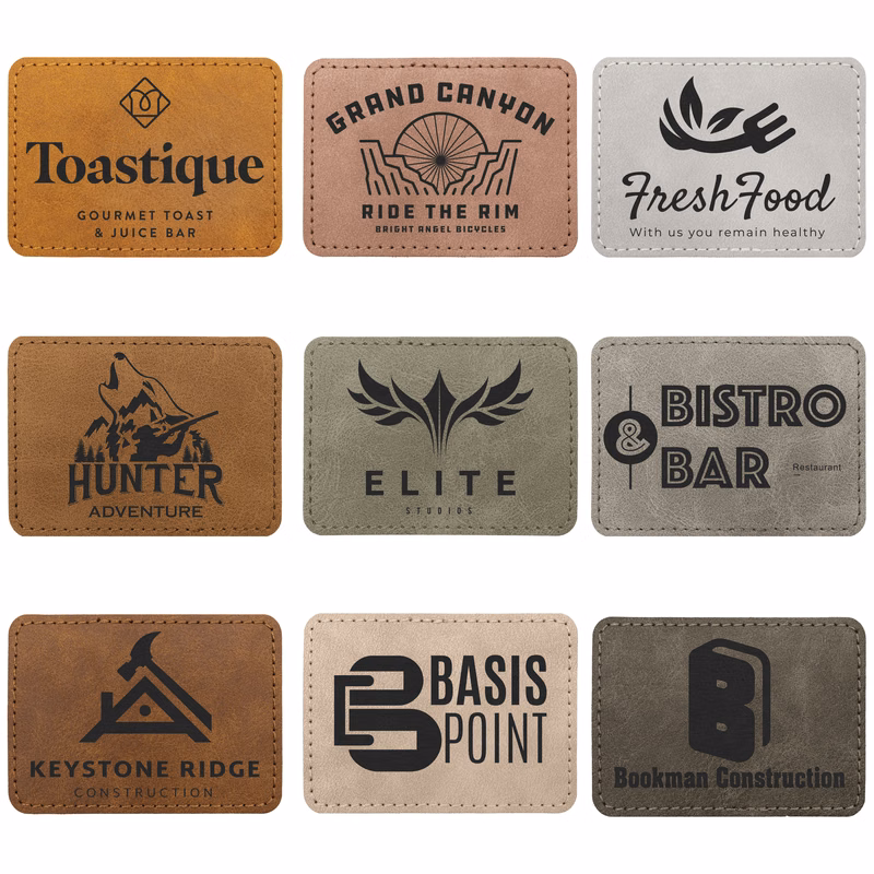 3½" x 2½" Creekside Collection Leatherette Rectangular Patch with Adhesive