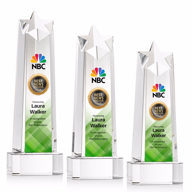Delaware Star VividPrint™ Award on Base - Clear
