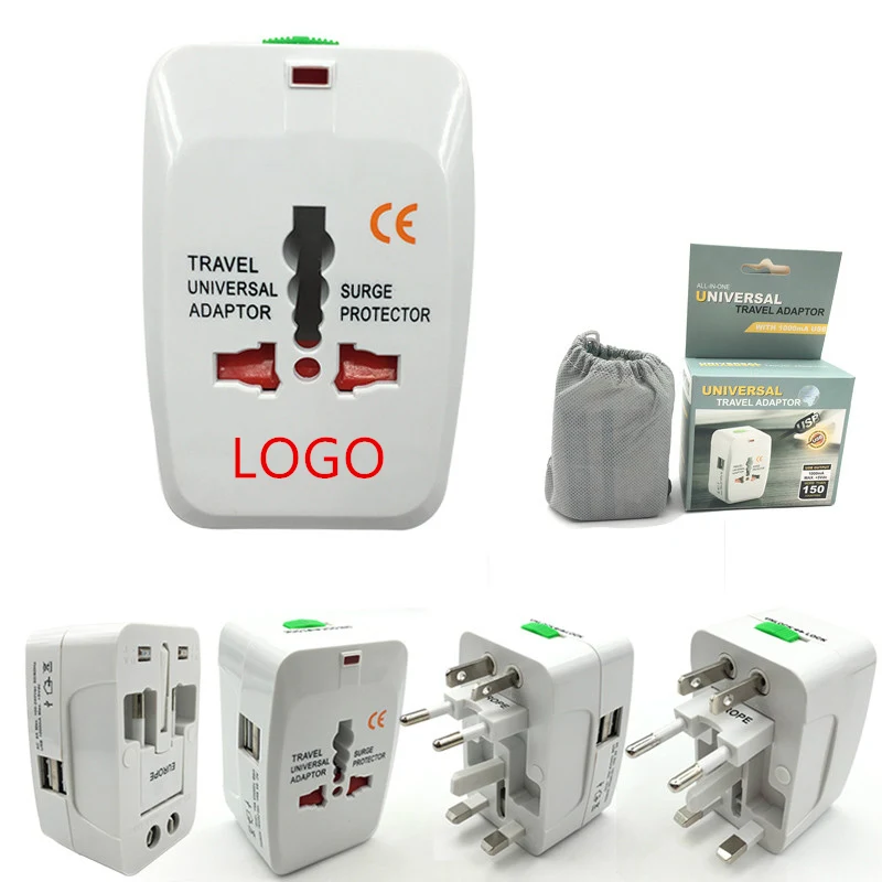 Universal Travel Power Adapter with Dual USB Charging Ports 1
