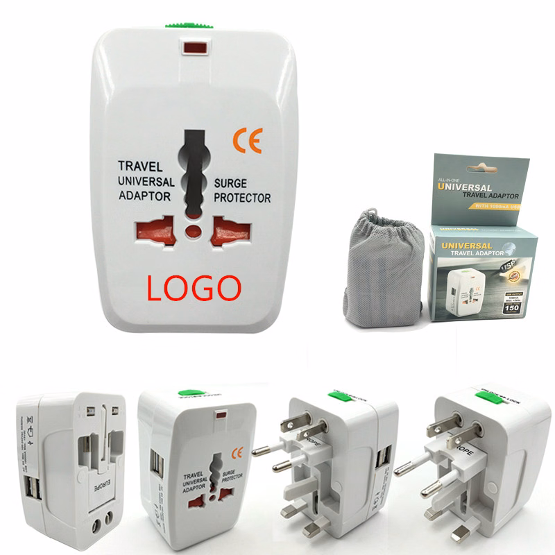 Universal Travel Power Adapter with Dual USB Charging Ports