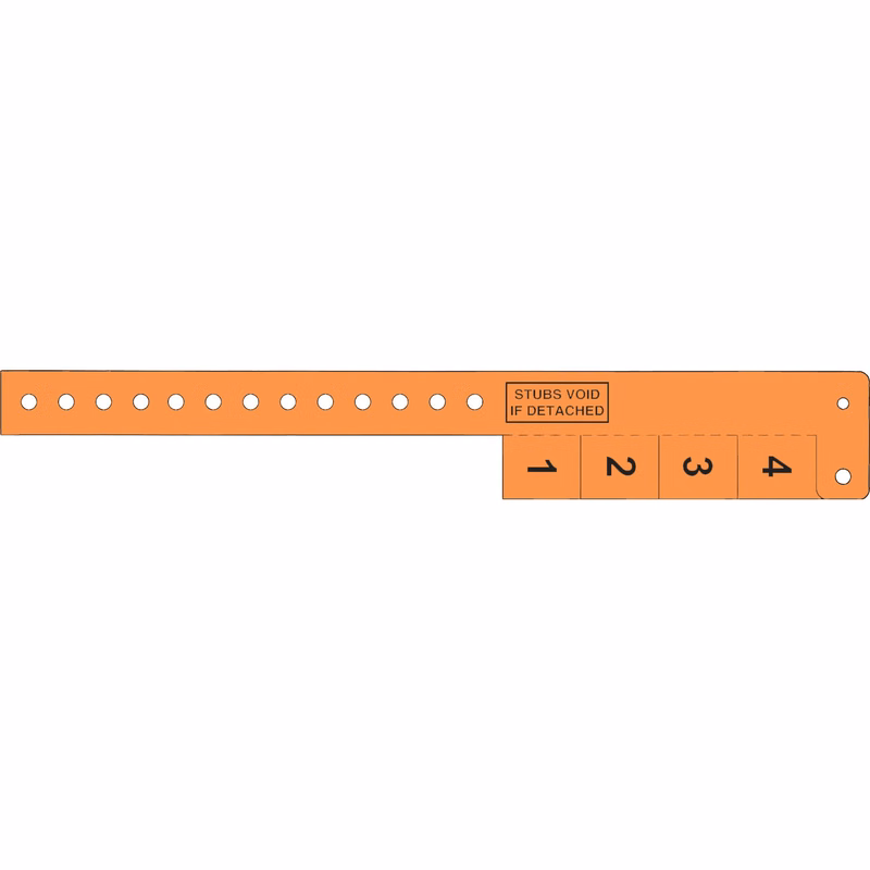 Multi-Tab Vinyl Wristband with 4 Tabs