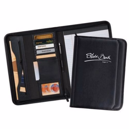 19260 - 13.5 x 10.75 Blk Tuscany Zippered Padfolio