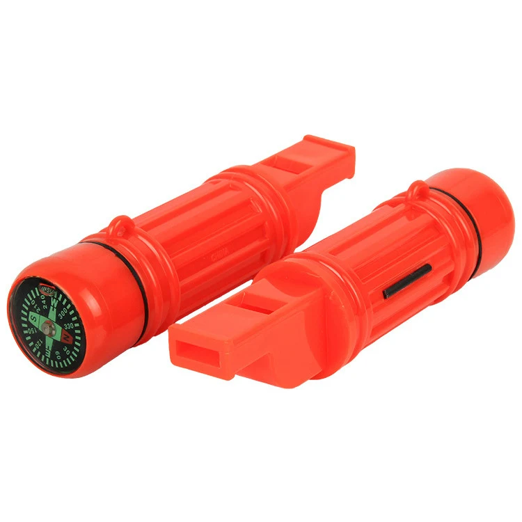 5-in-1 Compass Flint Lanyard Survival Whistle 1