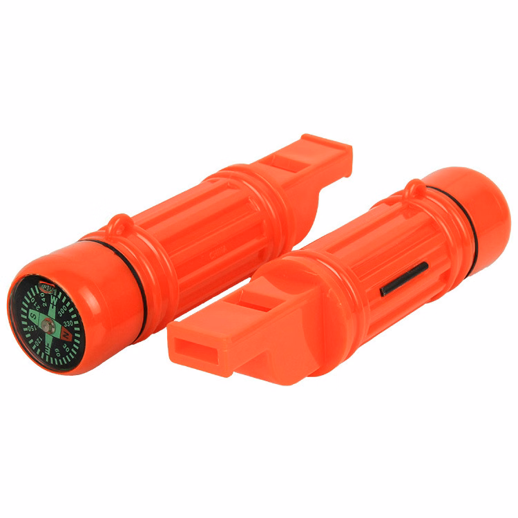 5-in-1 Compass Flint Lanyard Survival Whistle