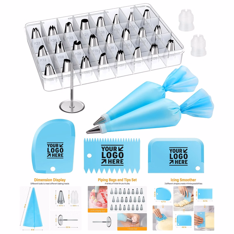 32-Piece Piping Bags and Tips Set with 24 Icing Piping Tips