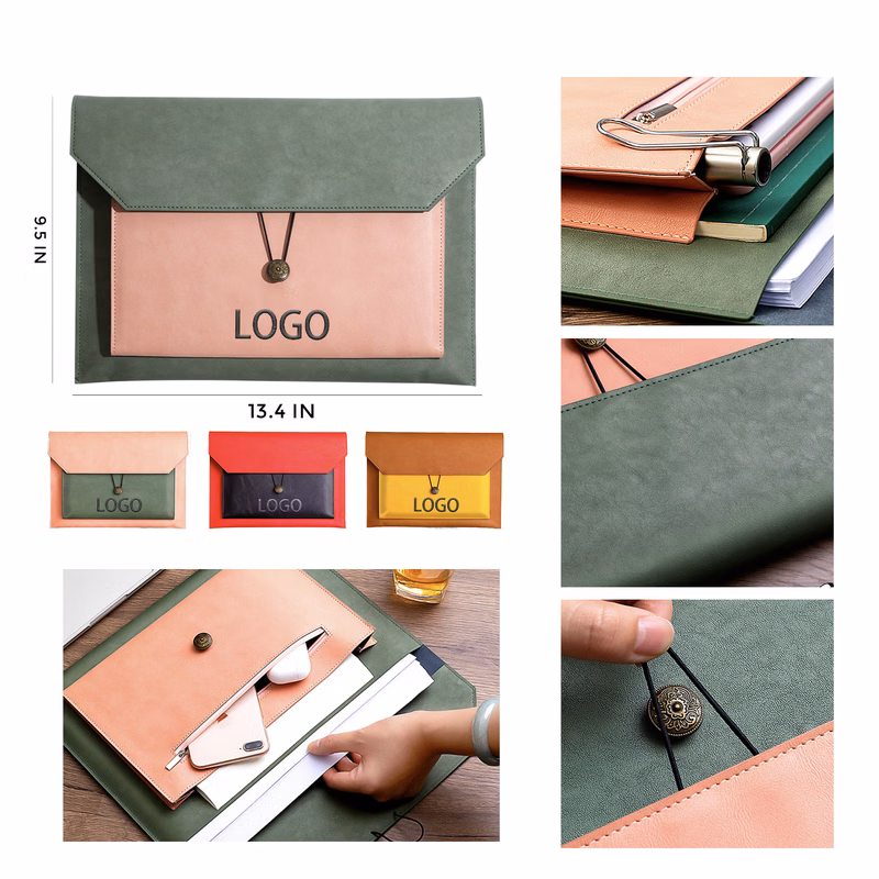 MOQ 10 PCS Stylish A4 Leather Document Bag