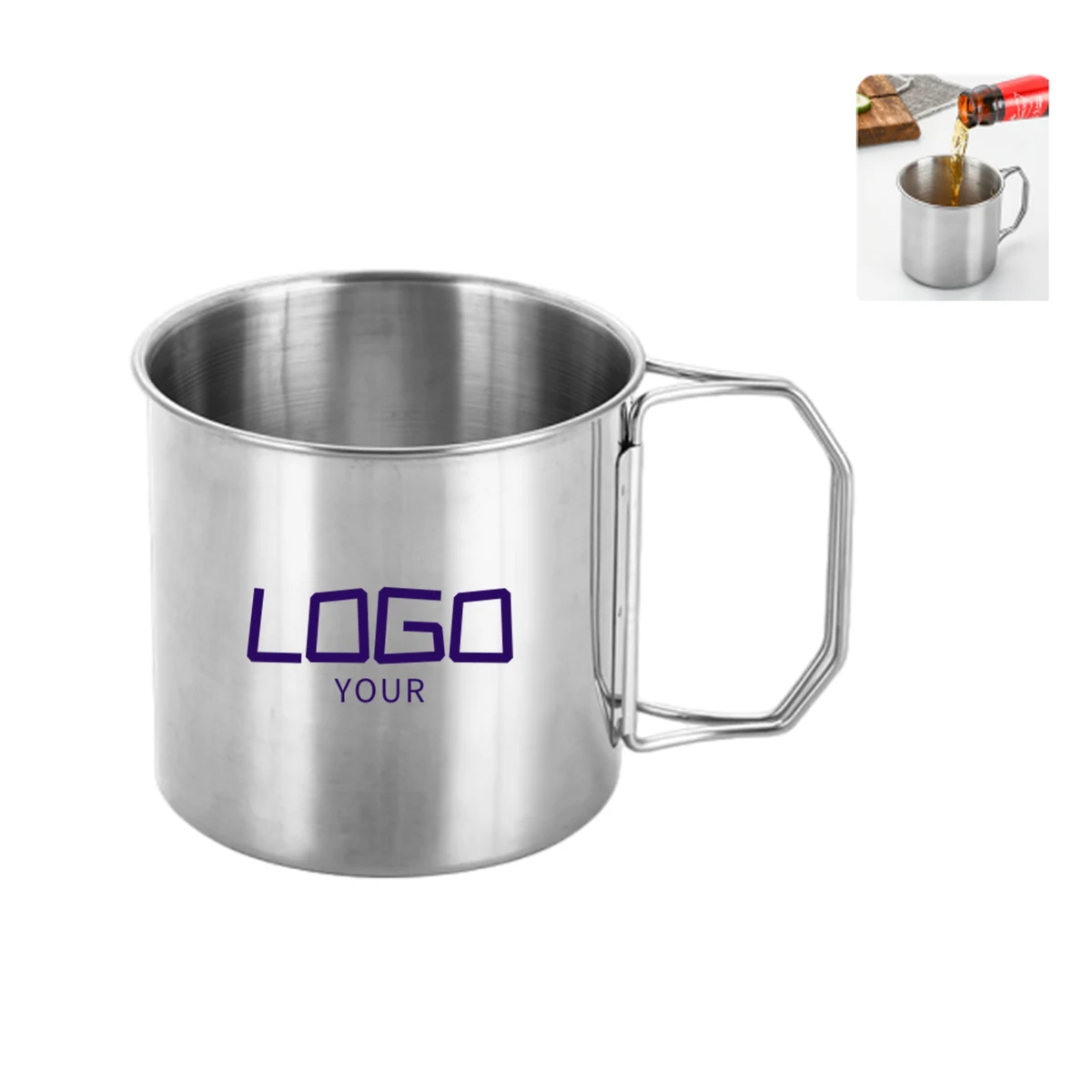 12oz Stainless Steel Folding Cup 1