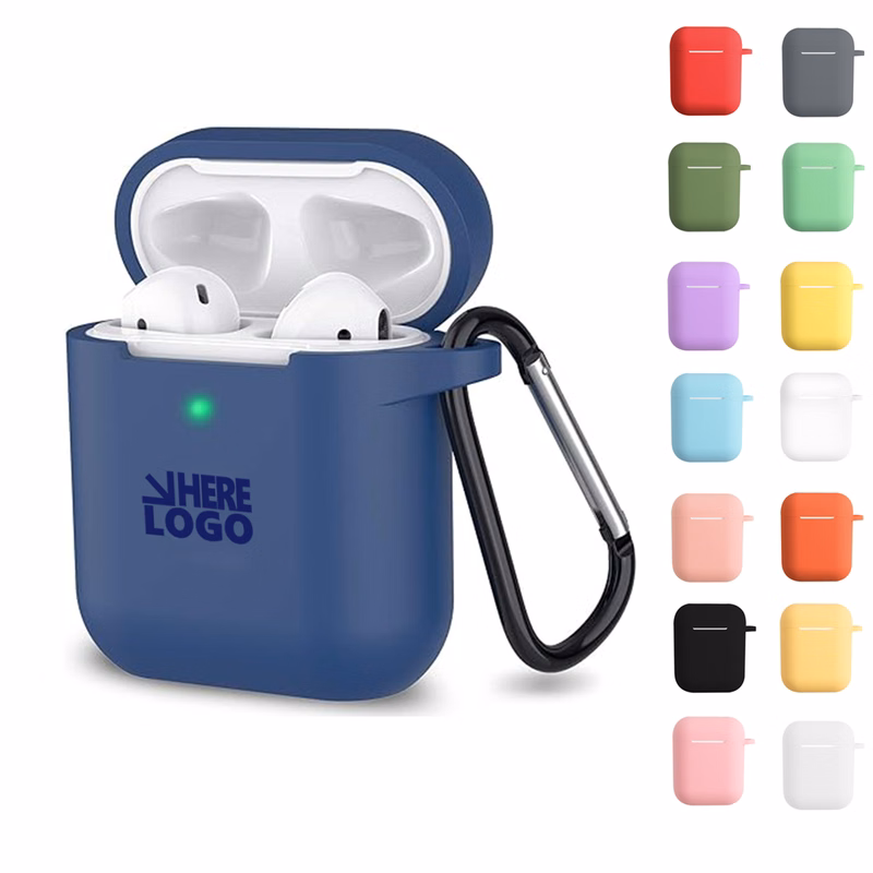 Earphone Case with Carabiner - Silicone, Compact Design