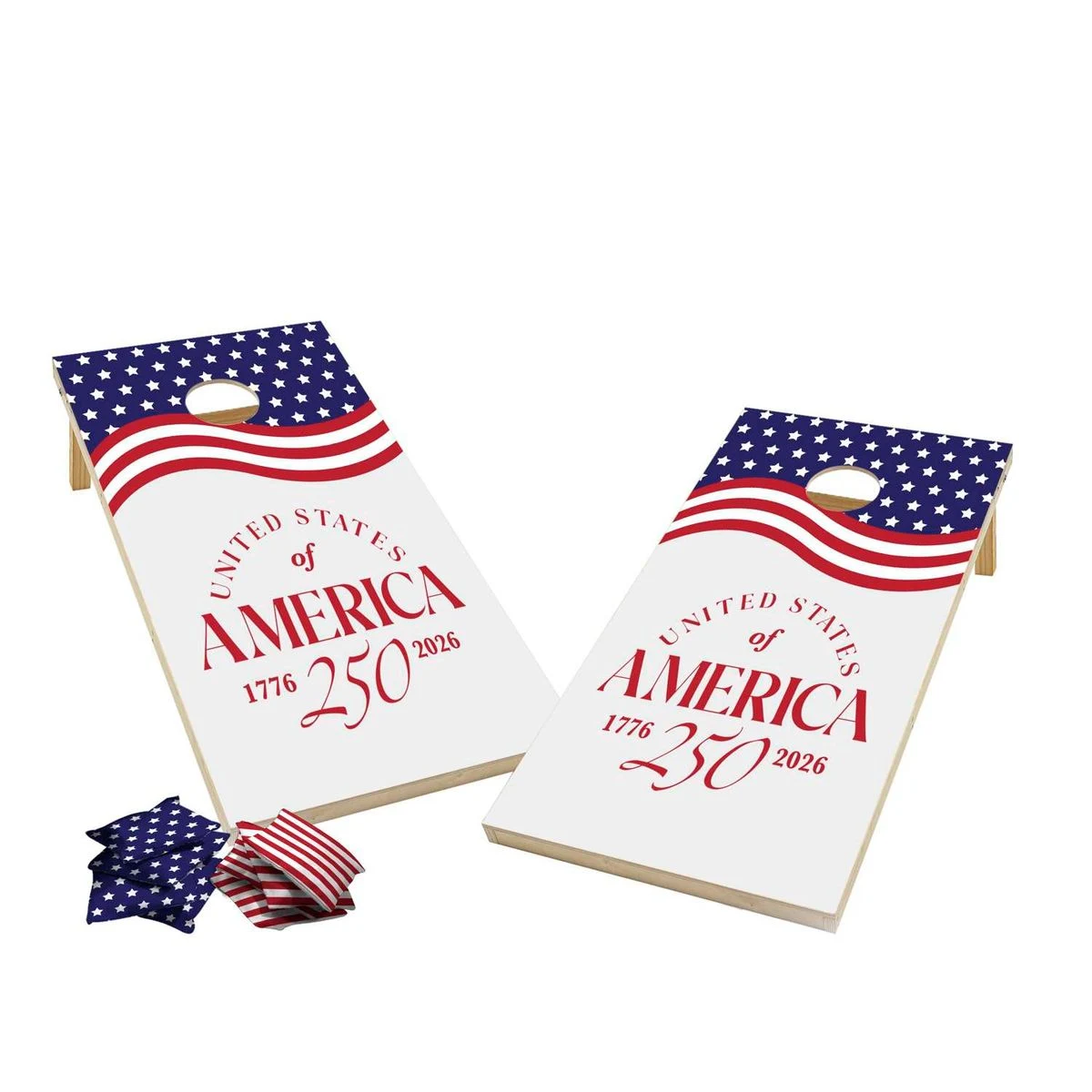 Wood Cornhole, Dye Sublimated Bean Bags 1