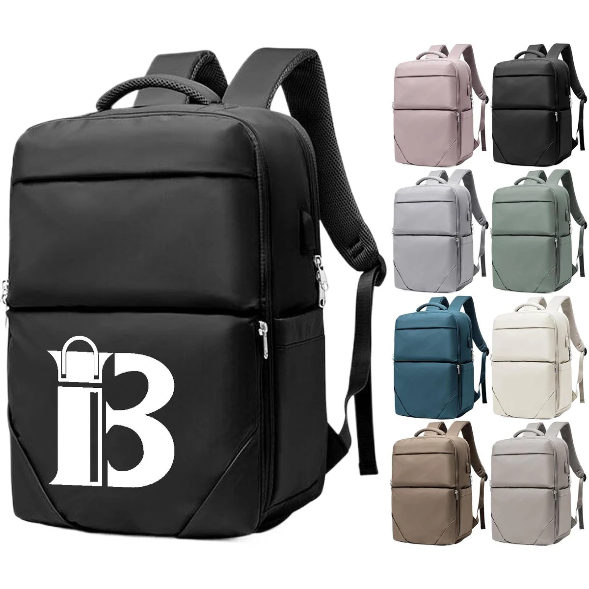 Large Nylon Travel Backpack w/ USB Port 1