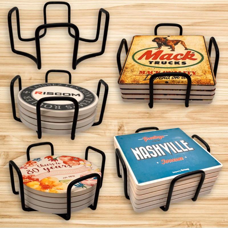 Geometric Metal Coaster Holder