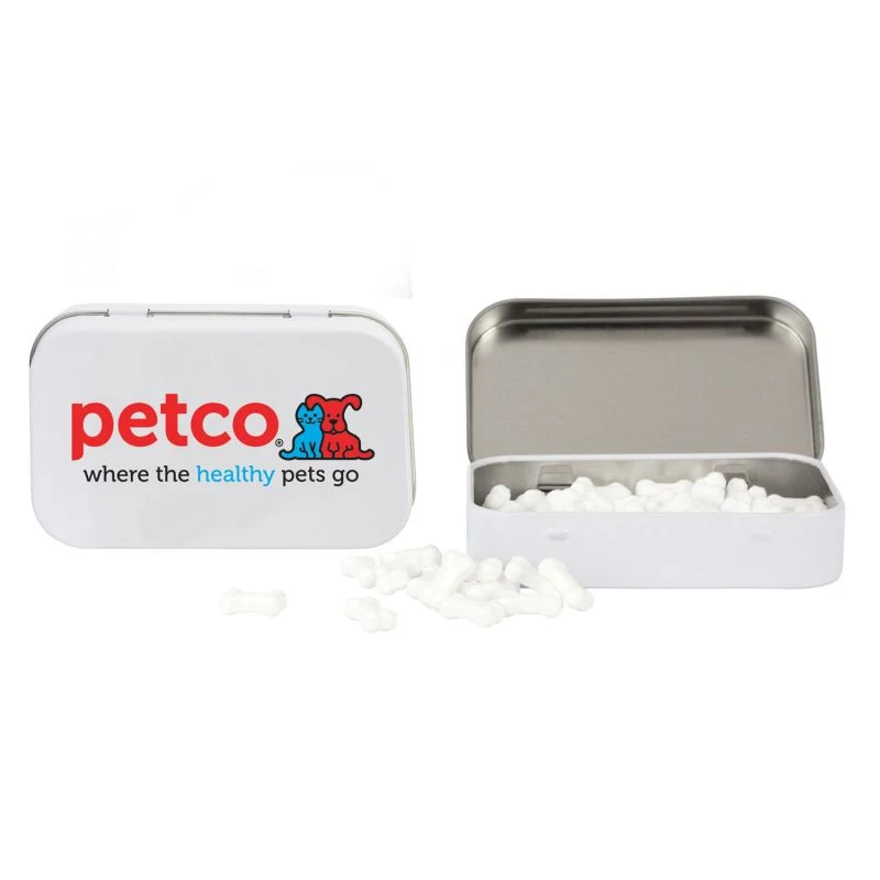 Rectangular Tin with Bone Shaped Mints 1