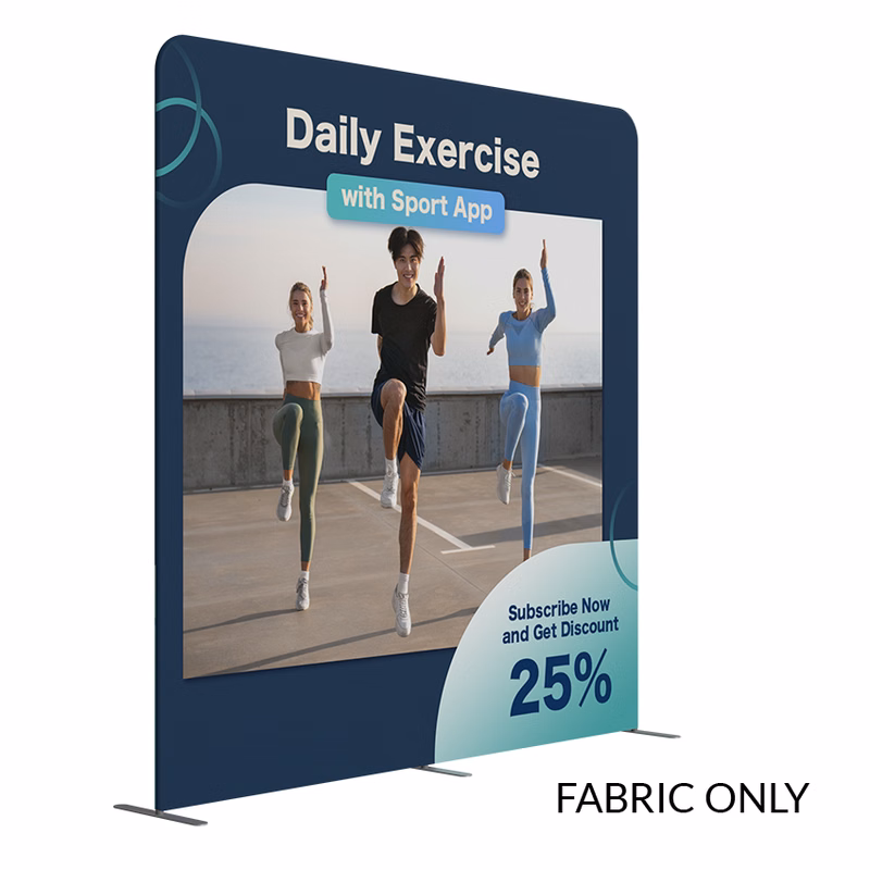 10'w x 10'h Xtra Tall Xpress Straight Display Wall - Fabric Only 2 Side Imprint