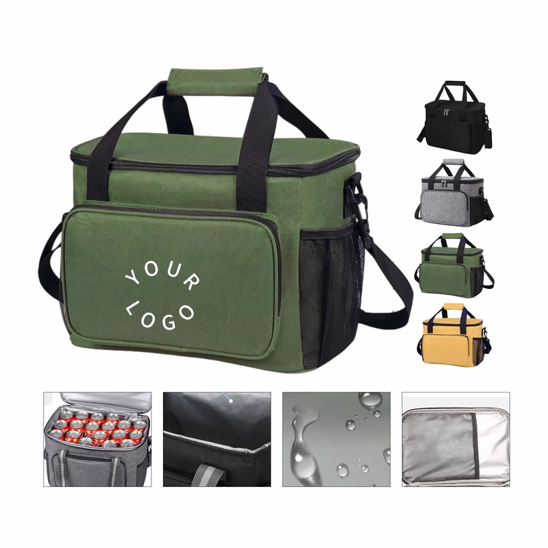 15L Waterproof Oxford Cloth Picnic Cooler Bag with Zipper
