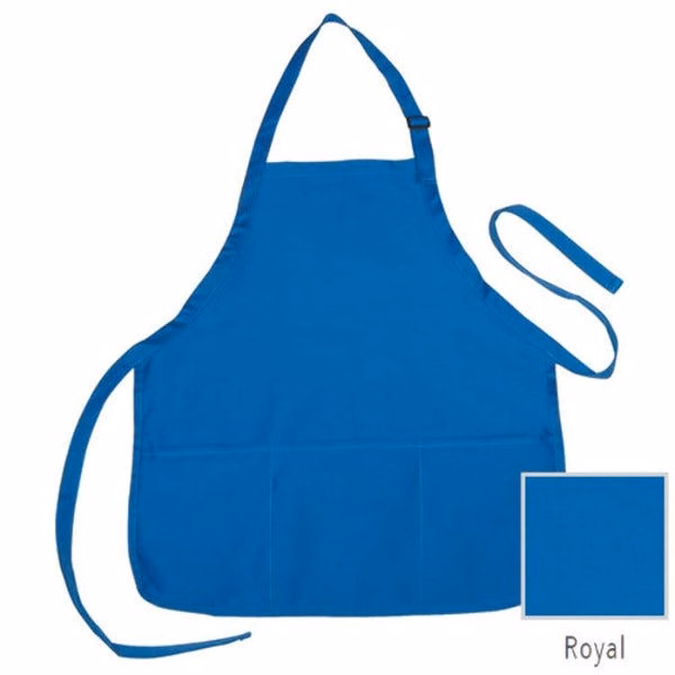Apron - 3 Pockets Royal Blue Poly-Cotton