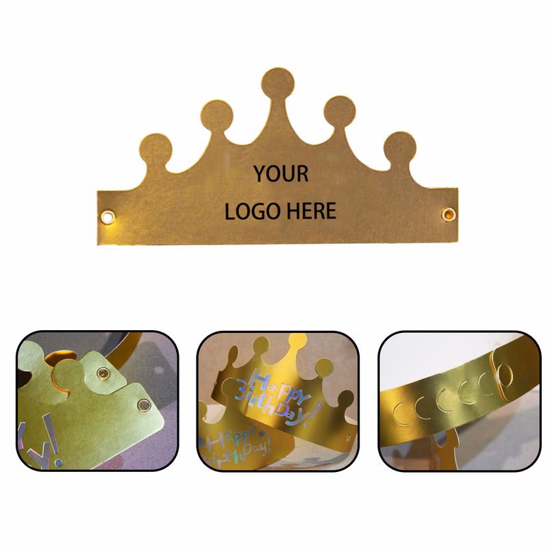 MOQ:500pcs Adjustable Foil Paper Crowns