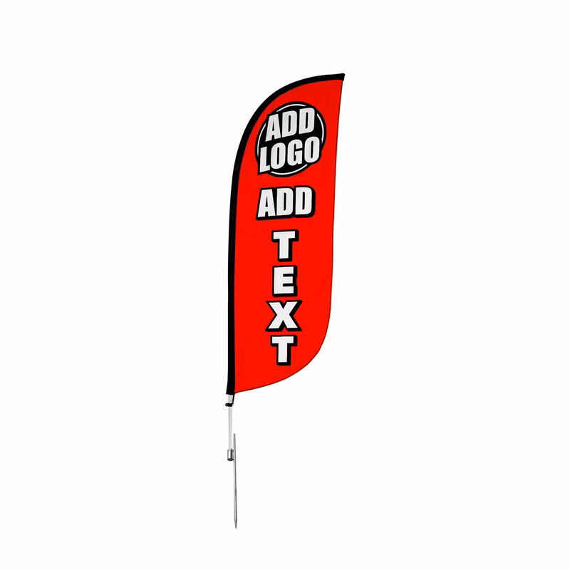 Custom 8ft Feather Flag w/ Ground Spike Pole Set