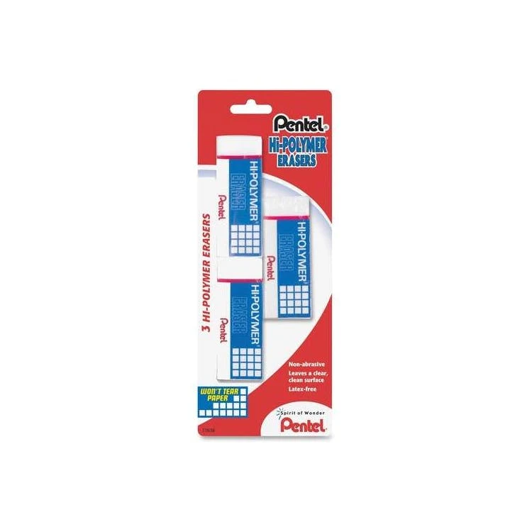 Pentel Hi-Polymer Eraser - 3 Pack 1