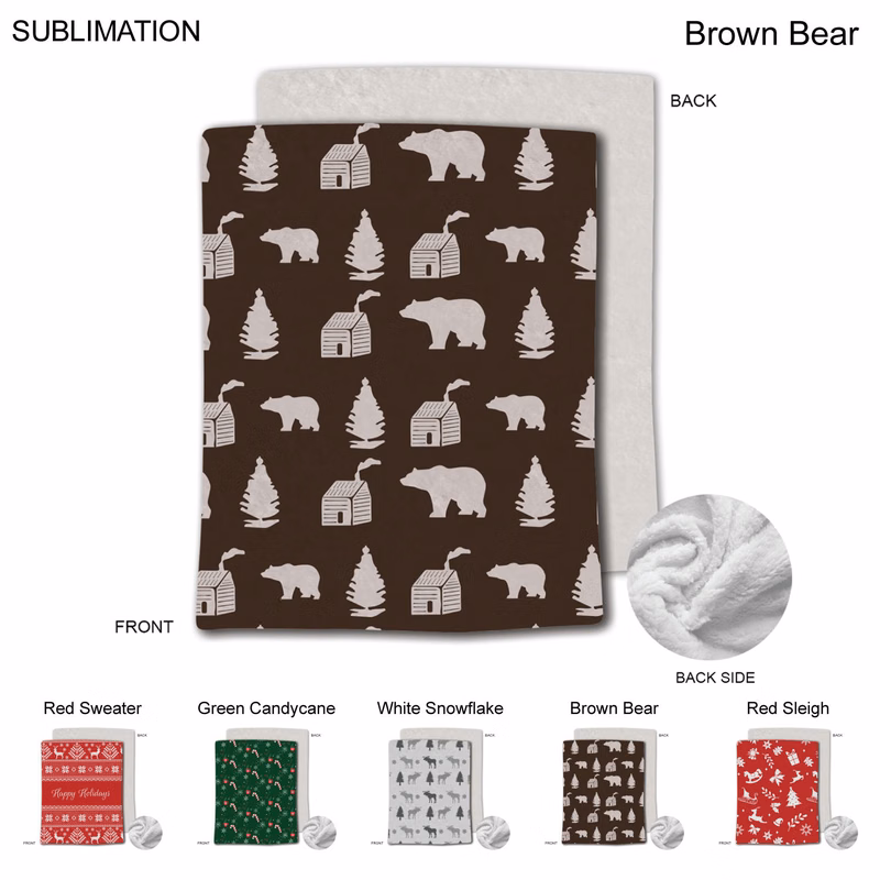 Stock Design Festive, Holiday Plush and Cozy Mink flannel Fleece blanket, 60"x80", Sublimated