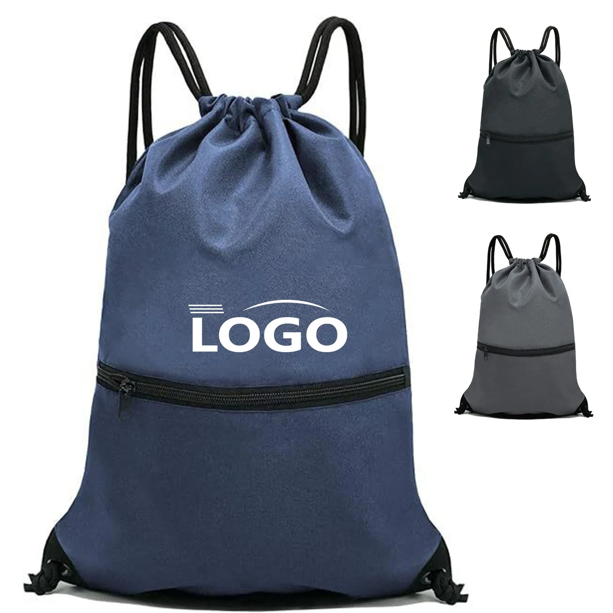 Polyester Drawstring Sports Bag with Pocket 1