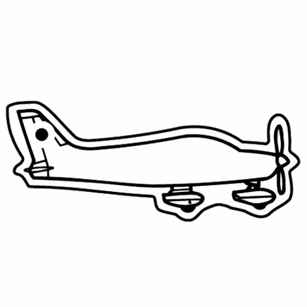Airplane w/out Detail Key Tag (Spot Color)