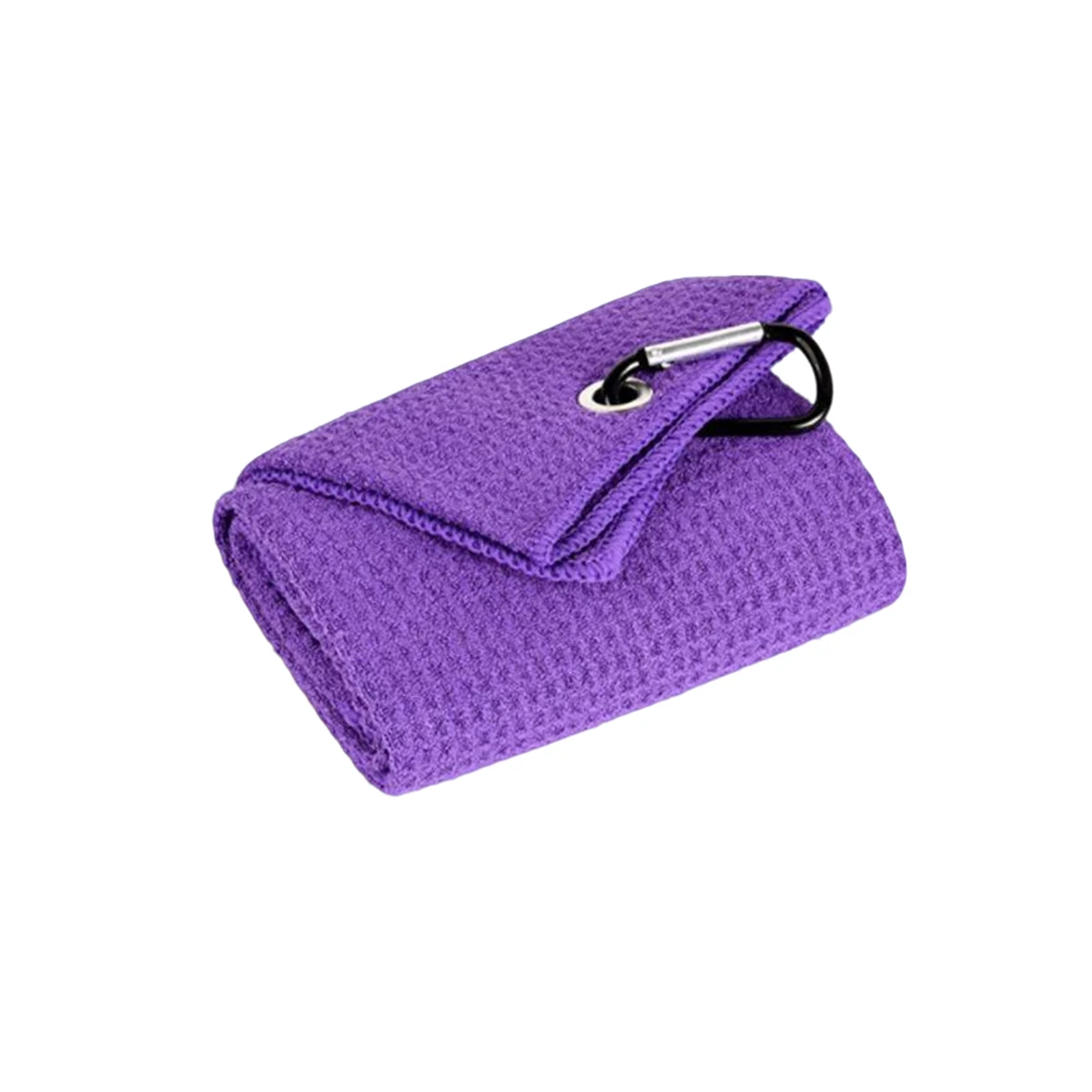 Waffle Microfiber Golf Towel With Carabiner 12 x 12 1