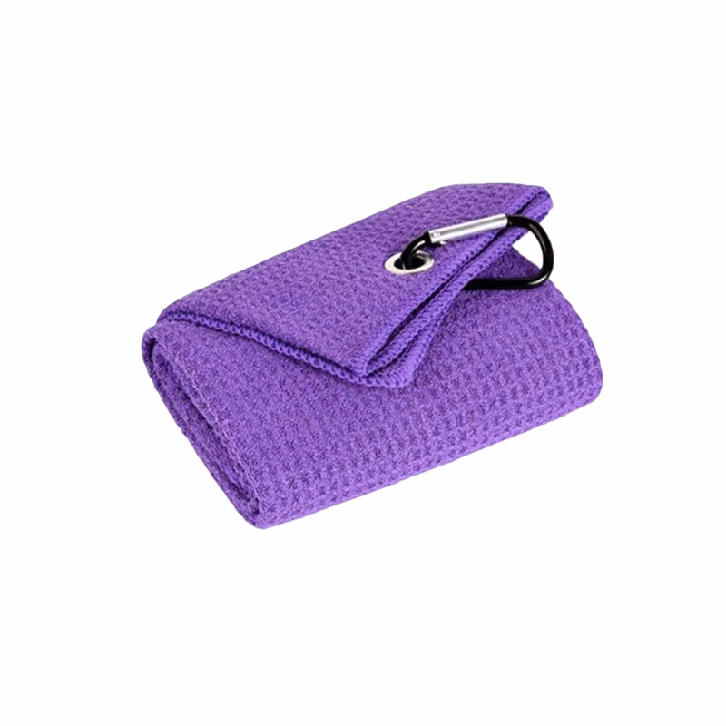 Waffle Microfiber Golf Towel With Carabiner 12 x 12