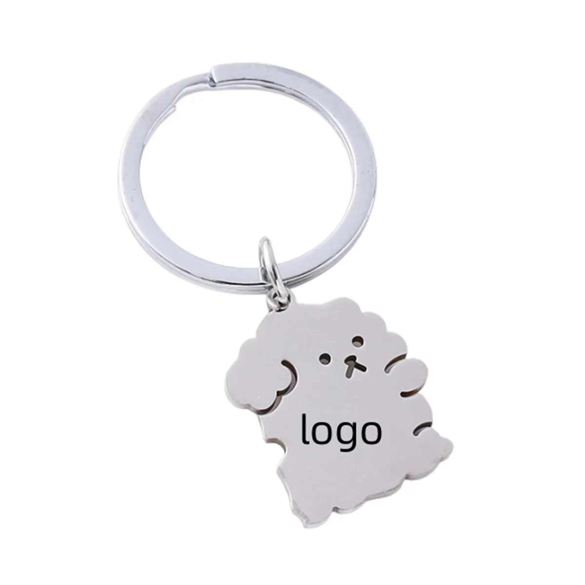 Dog Shape Stainless Steel Keychain 1