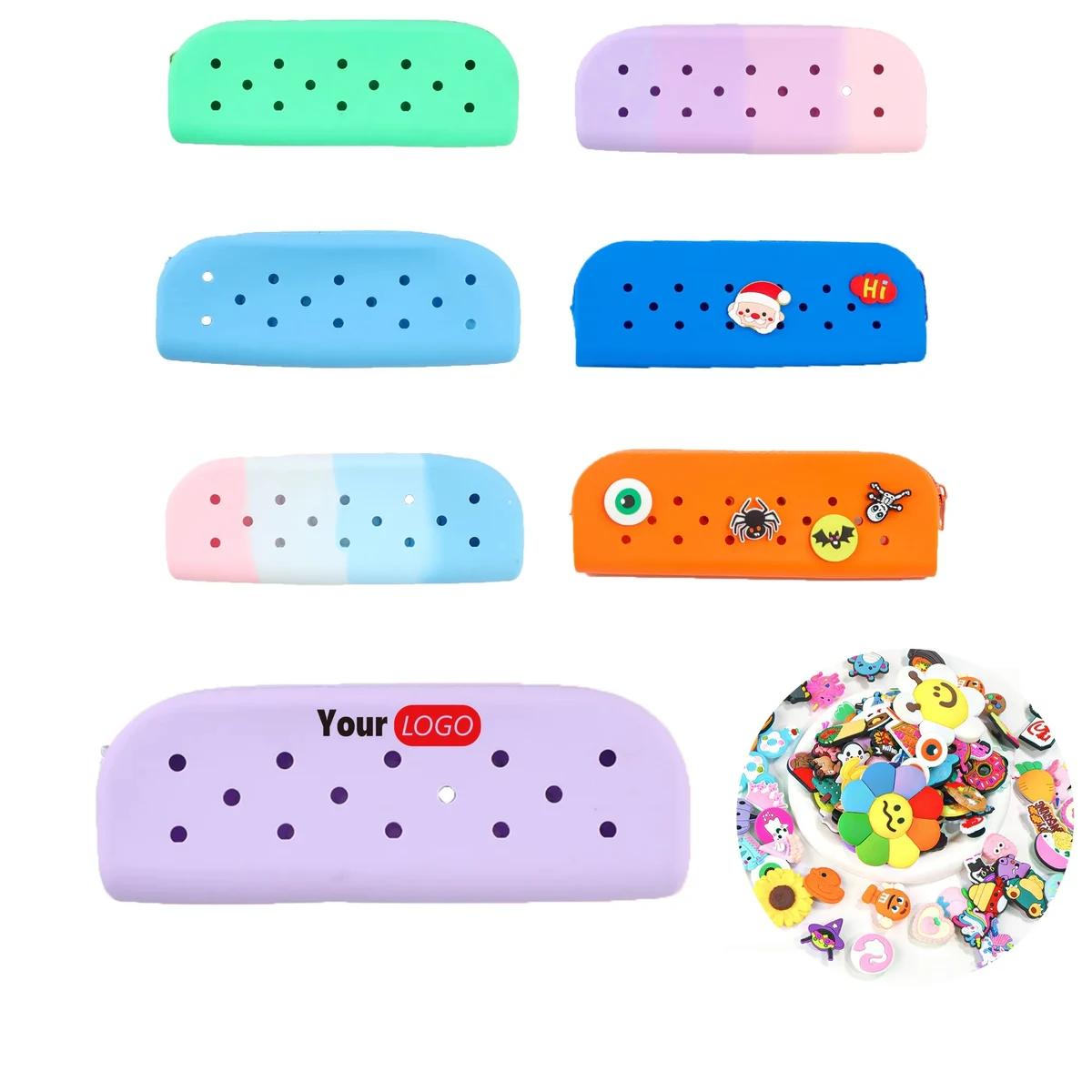 Custom Logo DIY Silicone Mesh Pencil Pouch 1