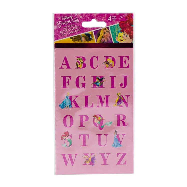 Disney Princess Stickers - Alphabet 4 Sheet 1