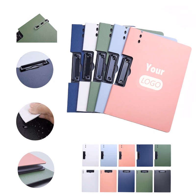 Dual Clip Foldable PP Board for A4 with Integrated Folder