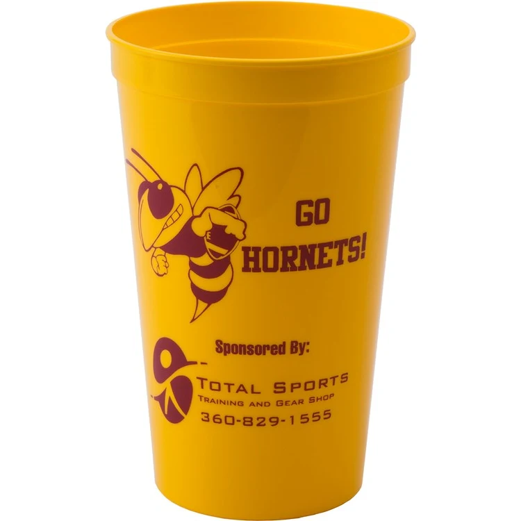 22 oz. Smooth Walled Plastic Stadium Cup with Automated Silkscreen Imprint 1