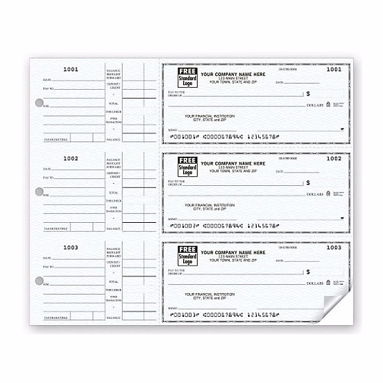 Home accountant Deskbook checks - 3-on-a-page