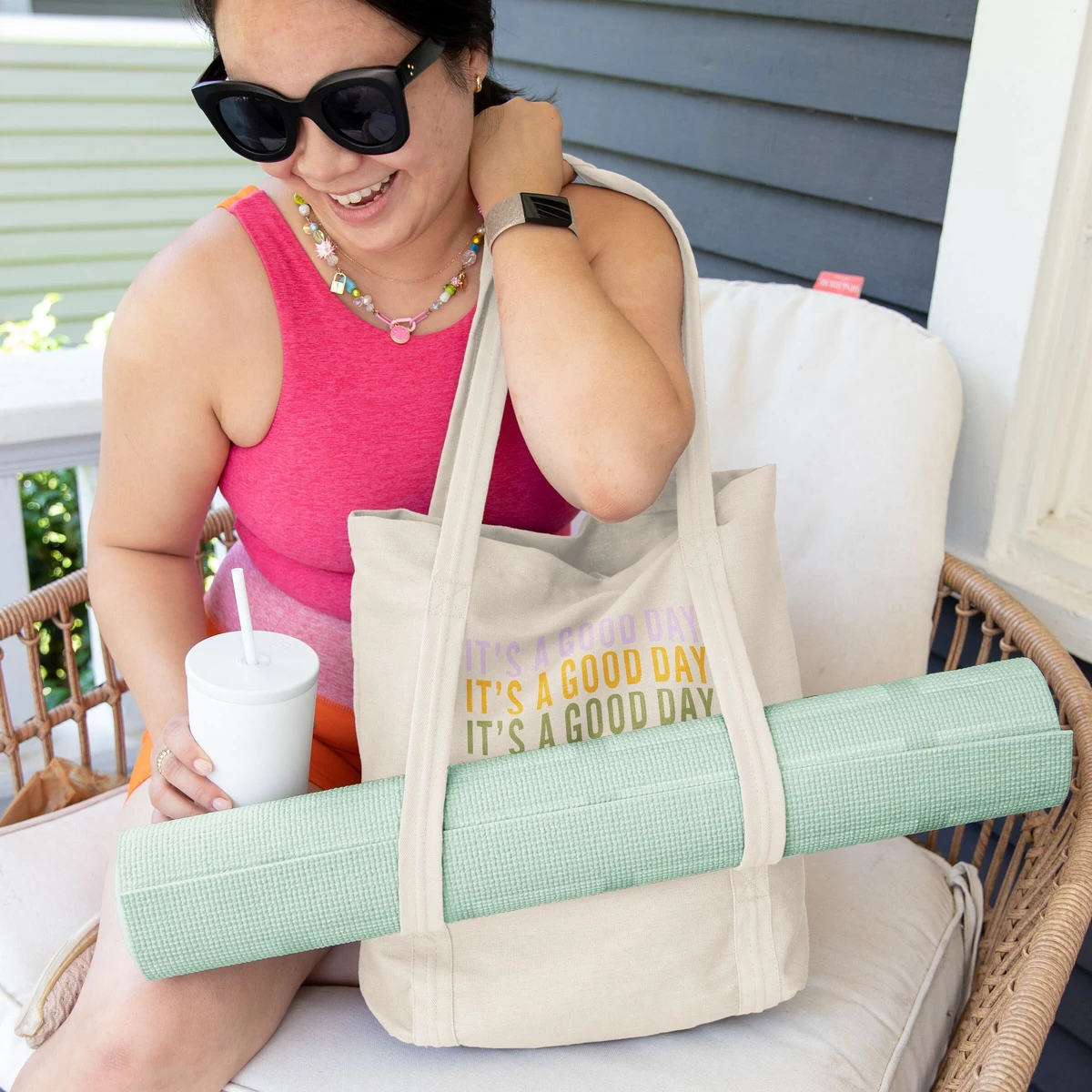SHAMWOW YOGA TOTE - NATURAL CANVAS 1