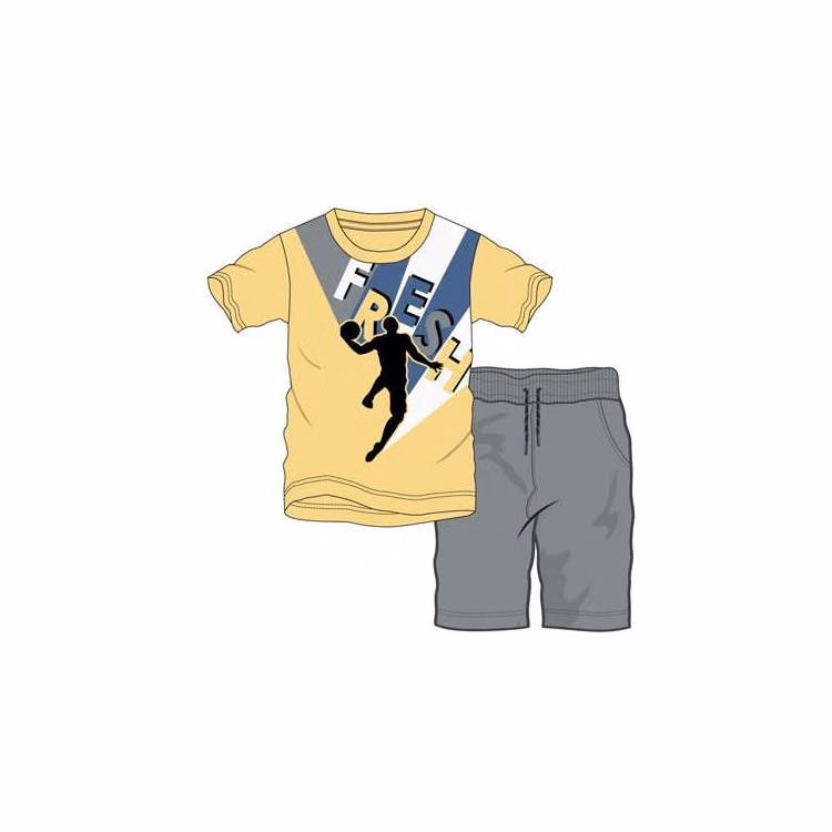 Boys French Terry 2-Piece Short Sets - Size 8-18 Yellow