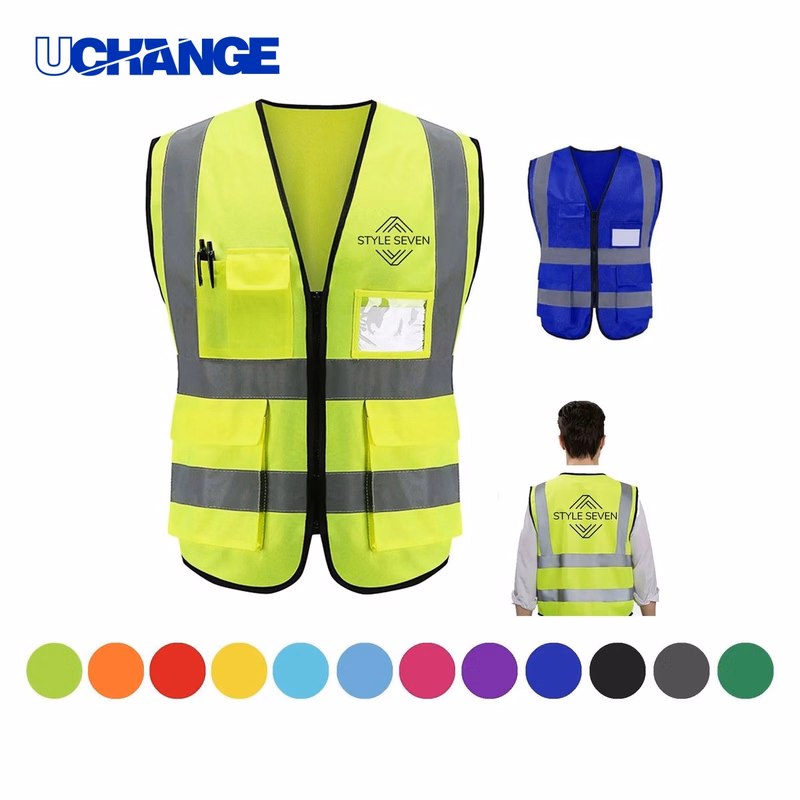 Reflective Safety Vest with Hook and Loop